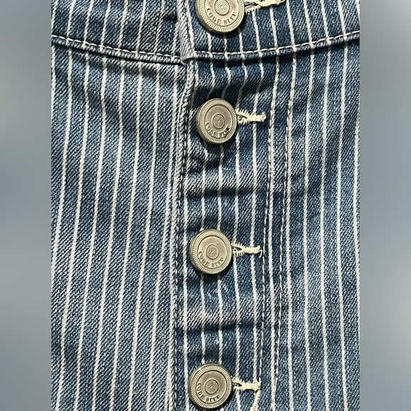 Code Bleu Striped Blue Denim WOMENS WIDE LEG CROP JEANS COSTAL, PLUS SIZE 16W - Picture 9 of 10